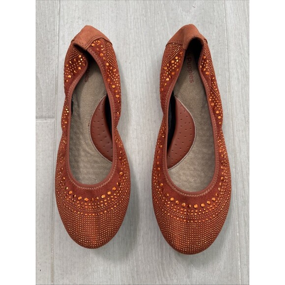 Hush Puppies Ballet Flats Womens 9.5 Cushioned Comfort glam festival - Picture 1 of 8